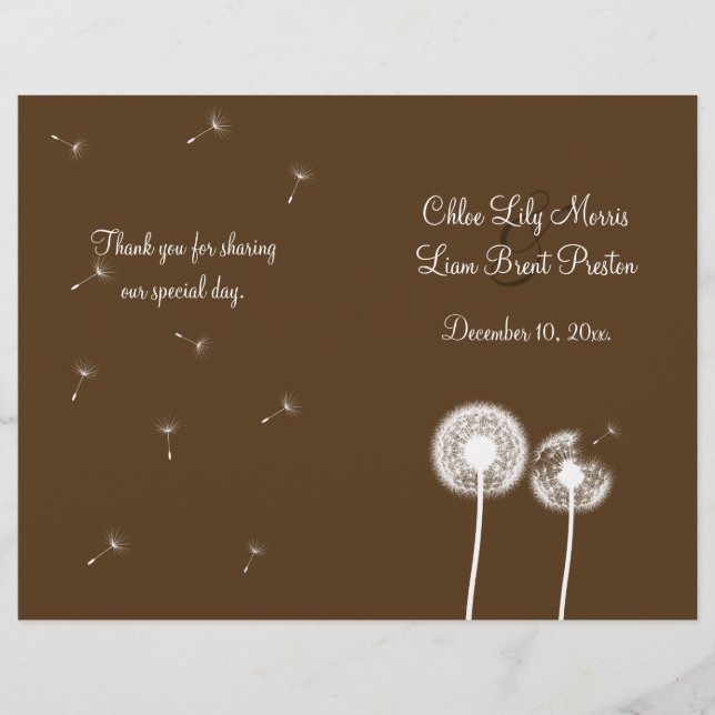 Best Wishes Wedding Program (brown) (Front)