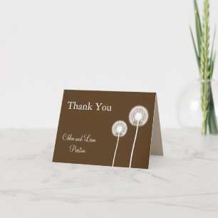 Best Wishes! Wedding Thank You Card (brown)