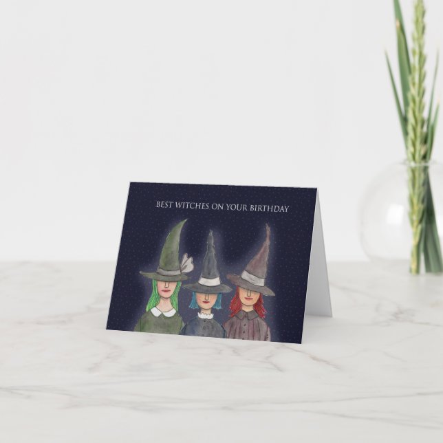 Best Witches on your Birthday Funny Witchcraft  Card (Front)