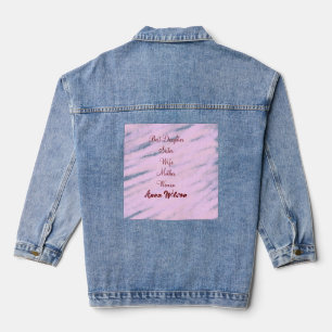 Best woman mom wife daughter add name text female denim jacket