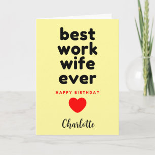 Best Work Wife Birthday  Card