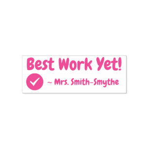 "Best Work Yet!" Tutor Feedback Rubber Stamp