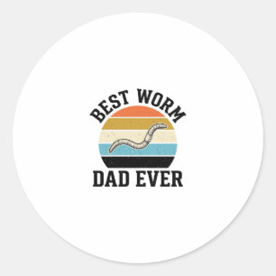 Best Worm Dad Ever Vintage Worm Shirt Design_1 Classic Round Sticker