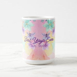 Best Yaya Mother's Day Bright Floral Coffee Mug