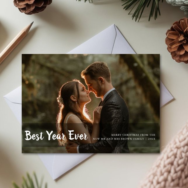 Best Year Ever Elegant Couple Holiday Card (Creator Uploaded)