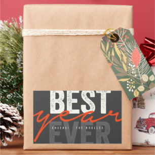 Best Year Ever Handwriting Script Modern Holiday Sticker