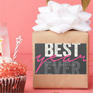 Best Year Ever Handwriting Script Modern Holiday Sticker