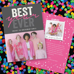 Best Year Ever Handwriting Script Modern Photo Holiday Card