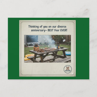 Best year ever (m) holiday postcard