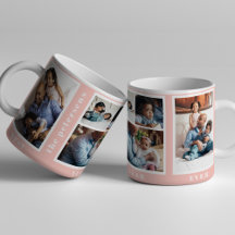 Best Year Ever simple family photo collage pink
