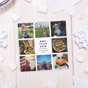 Best Year Ever Square Photo Collage Holiday Card