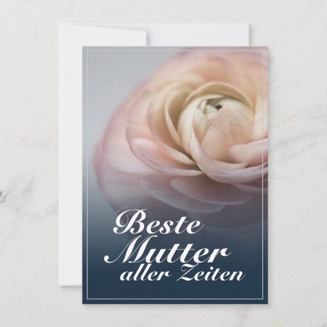 Beste Mutter aller Zeiten mit großer rosa Rose (Front)