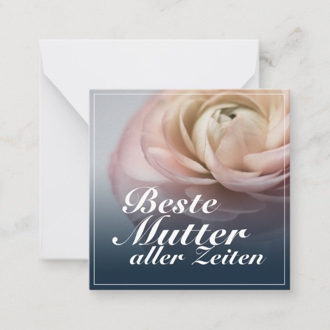 Beste Mutter aller Zeiten mit großer rosa Rose Card (Front)