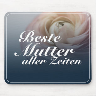 Beste Mutter aller Zeiten mit großer rosa Rose Mouse Pad