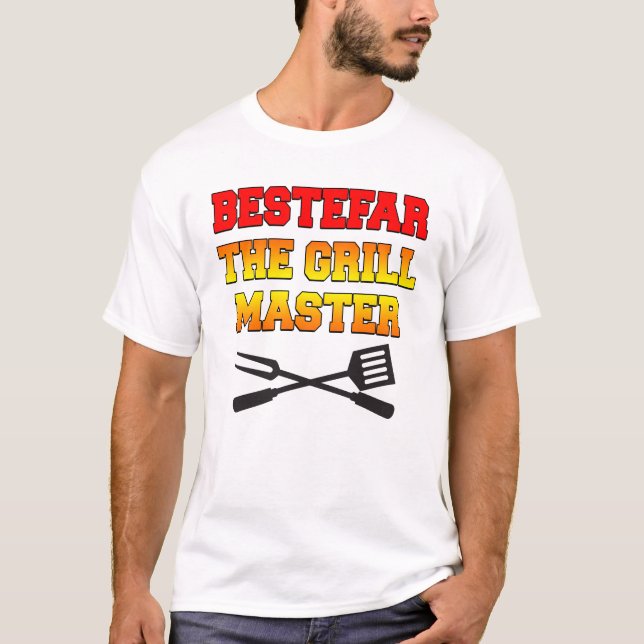 Bestefar Grill Master Norwegian Grandfather GIft T-Shirt (Front)