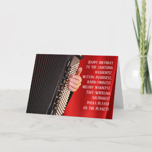 Bestest Accordionist Accordion Player Birthday Card