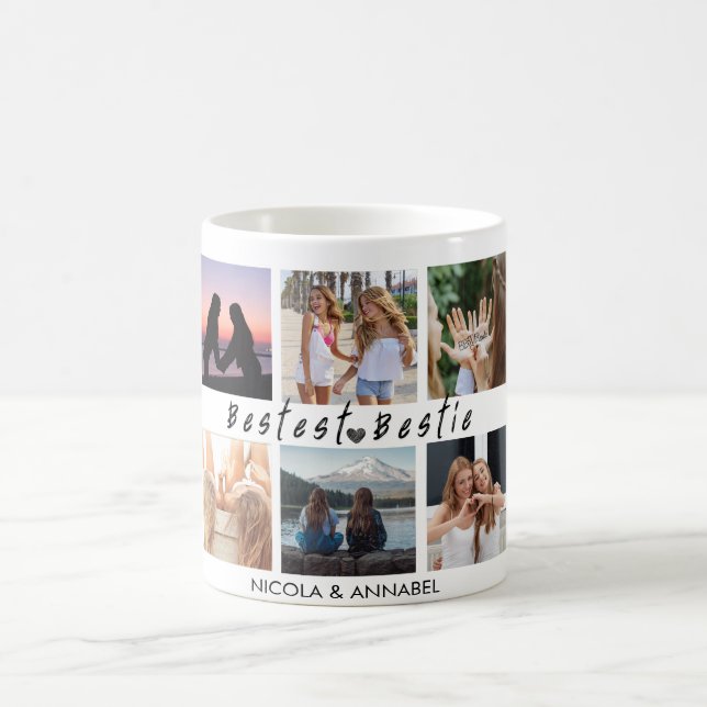 'Bestest Bestie' Friends Keepsake Photo Collage Coffee Mug (Center)