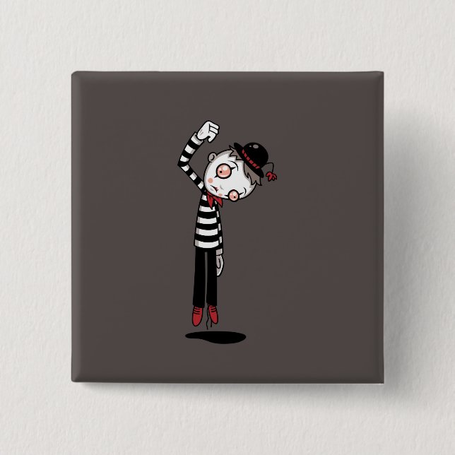 Bestest Mime Ever 2 Inch Square Button (Front)