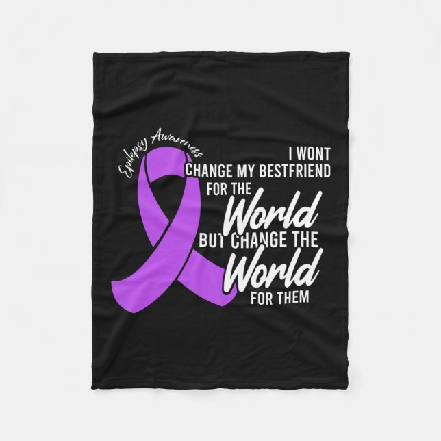 Bestfriend Epilepsy Awareness Day Disease Month  Fleece Blanket (Front)