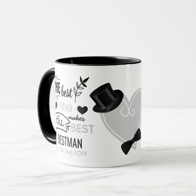 Bestfriend Makes Bestman Wedding Surprise Proposal Mug (Front Left)