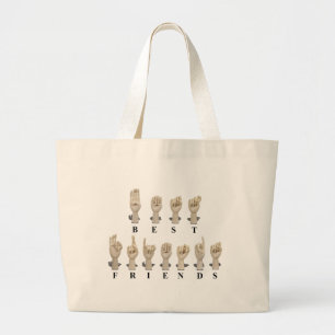BestFriendsAmeslan062511 Large Tote Bag