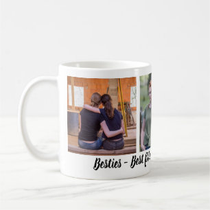 Bestie Best Friends Forever 3 Photo Collage Coffee Mug