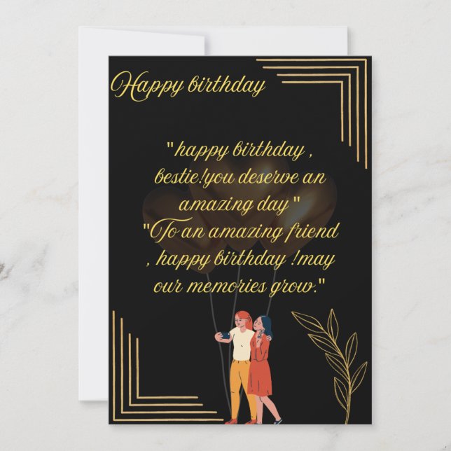 Bestie birthday wishes card  (Front)