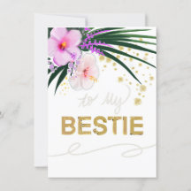Bestie Card with Floral and Gold Accents