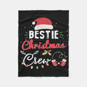 Bestie Christmas Crew Funny Best Friend Matching  Fleece Blanket