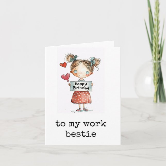 Bestie de travail, Bonne carte de collègue d'anniv (Devant)