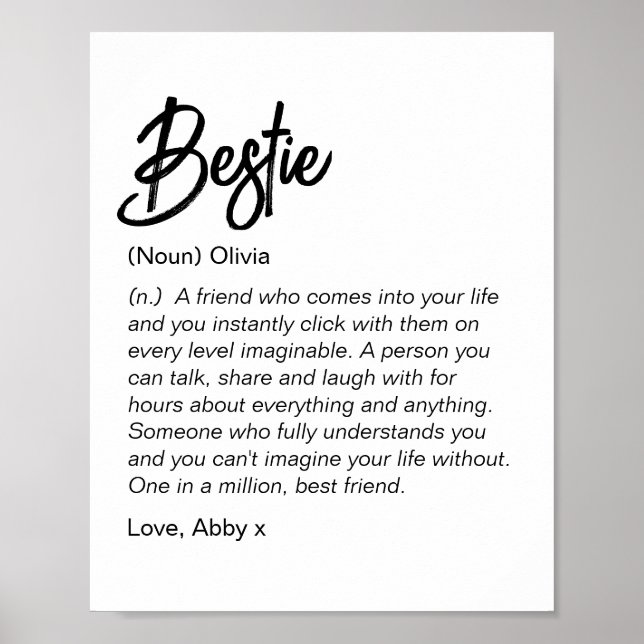 Bestie definition Poster Best friend gift  (Front)