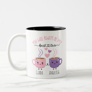 Bestie Mug: Best-Tea Mug, Personalized Two-Tone Coffee Mug