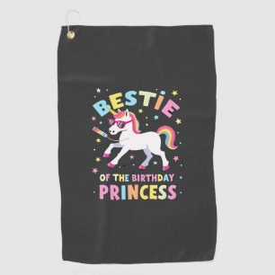 Bestie of the Birthday Princess Girl Dabbing Unico Golf Towel