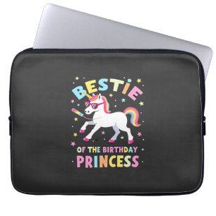 Bestie of the Birthday Princess Girl Dabbing Unico Laptop Sleeve