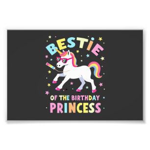 Bestie of the Birthday Princess Girl Dabbing Unico Photo Print