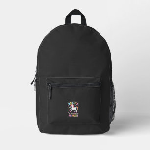 Bestie of the Birthday Princess Girl Dabbing Unico Printed Backpack