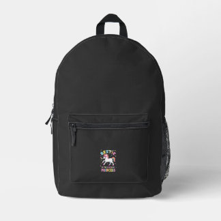 Bestie of the Birthday Princess Girl Dabbing Unico Printed Backpack