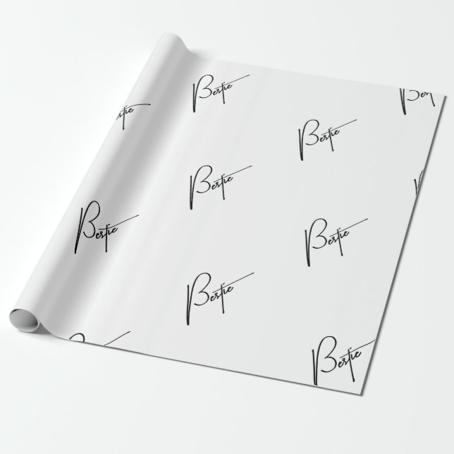 Bestie" Papier cadeau mignon et amusant pour amis (Déroulé)