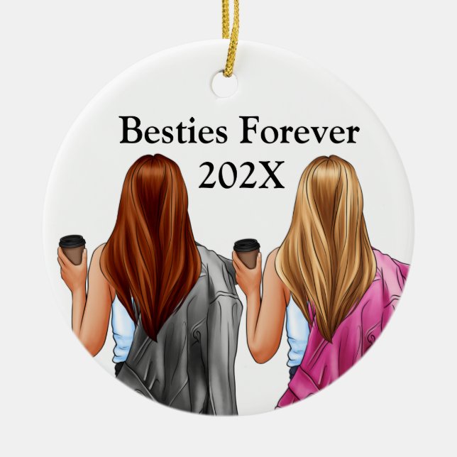Bestie personnalisé Amis Arbre de Noël Ornement (Devant)