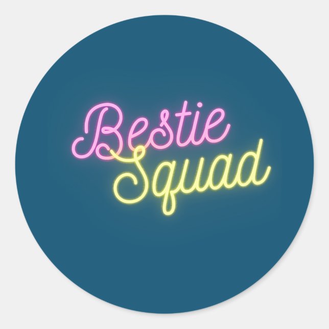Bestie Squad Best Friends Forever  Classic Round Sticker (Front)