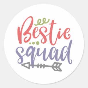 Bestie Squad Friendship Design Classic Round Sticker