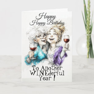 Bestie Wine Birthday Card