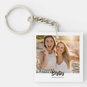 Besties 2 Photo Personalized  Keychain