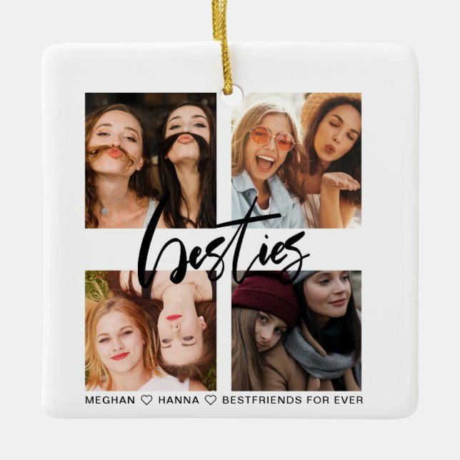 Besties 4 photo ornement meilleur ami (Devant)