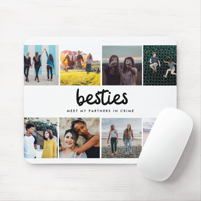 Besties Best Friend Quote Photo Collage Mouse Pad (With Mouse)