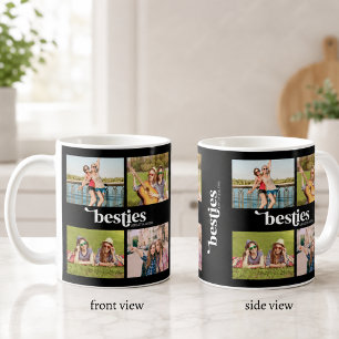 Besties Best Friends Custom 4 Photo Collage Coffee Mug