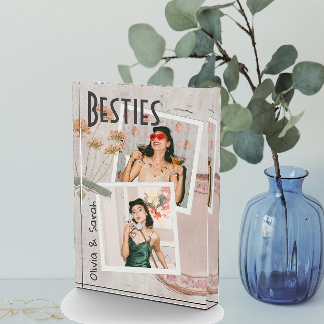 Besties best friends custom names photo  block (Creator Uploaded)