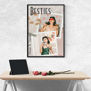 Besties best friends custom names photo  print