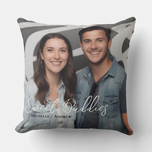 Besties best friends forever bff friendship throw pillow (Front)