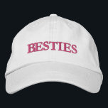 Besties Best Friends Modern Typography Custom Embroidered Hat<br><div class="desc">Besties Best Friends Modern Typography Custom Embroidered Baseball Cap features the simple modern embroidered text "Besties". Perfect as a gift for your best friend,  cousin,  sister,  mom and more. Created by Evco Studio www.zazzle.com/store/evcostudio</div>